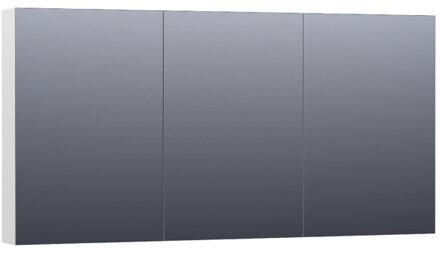 Brauer Plain Spiegelkast - 140x70x15cm - 3 links- en rechtsdraaiende spiegeldeuren MDF - hoogglans wit SK-PL140HW