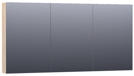 Brauer Plain Spiegelkast - 140x70x15cm - 3 links- en rechtsdraaiende spiegeldeuren MFC - legno calore SK-PL140LC Legno Calore (Hout)