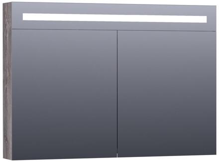 Brauer Promise Deluxe Spiegelkast - 100 cm - met Directe Verlichting - 2 Dubbelzijdige Spiegeldeuren - Driftwood