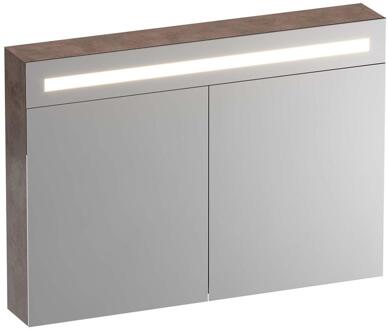 Brauer Promise Deluxe Spiegelkast - 100 cm - met Directe Verlichting - 2 Dubbelzijdige Spiegeldeuren - Erosion