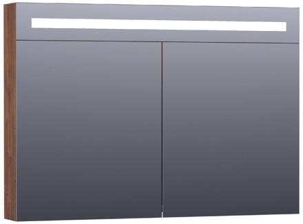 Brauer Promise Deluxe Spiegelkast - 100 cm - met Directe Verlichting - 2 Dubbelzijdige Spiegeldeuren - Forest Cacao
