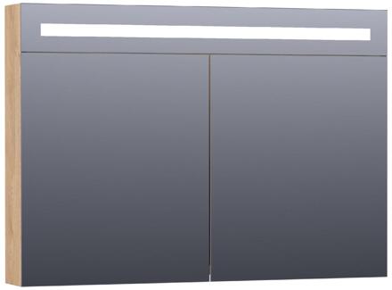 Brauer Promise Deluxe Spiegelkast - 100 cm - met Directe Verlichting - 2 Dubbelzijdige Spiegeldeuren - Forest Tan