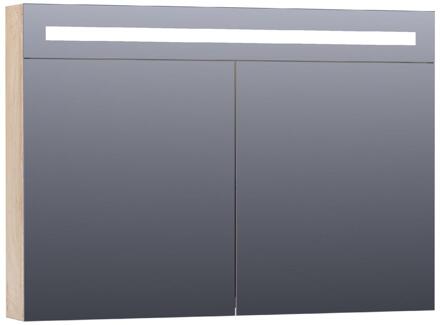 Brauer Promise Deluxe Spiegelkast - 100 cm - met Directe Verlichting - 2 Dubbelzijdige Spiegeldeuren - Forest Wheat