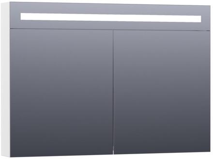 Brauer Promise Deluxe Spiegelkast - 100 cm - met Directe Verlichting - 2 Dubbelzijdige Spiegeldeuren - Hoogglans Wit