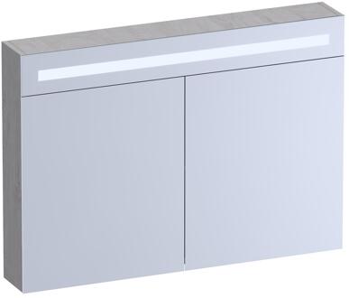 Brauer Promise Deluxe Spiegelkast - 100 cm - met Verlichting - 2 Dubbelzijdige Spiegeldeuren - Forest Seashell