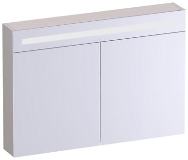 Brauer Promise Deluxe Spiegelkast - 100 cm - met Verlichting - 2 Dubbelzijdige Spiegeldeuren - Mat Zand