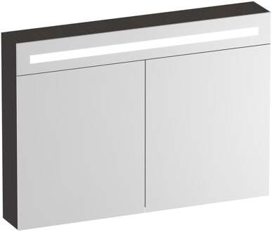 Brauer Promise Deluxe Spiegelkast - 100 cm - met Verlichting - 2 Dubbelzijdige Spiegeldeuren - Timber Anthracite