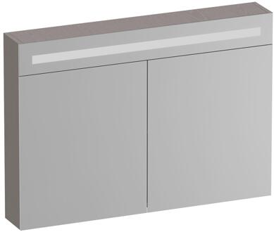 Brauer Promise Deluxe Spiegelkast - 100 cm - met Verlichting - 2 Dubbelzijdige Spiegeldeuren - Timber Greige