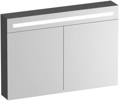 Brauer Promise Deluxe Spiegelkast - 100 cm - met Verlichting - 2 Dubbelzijdige Spiegeldeuren - Timber Grey