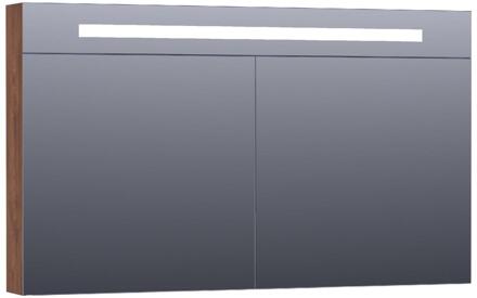 Brauer Promise Deluxe Spiegelkast - 120 cm - met Directe Verlichting - 2 Dubbelzijdige Spiegeldeuren - Forest Cacao