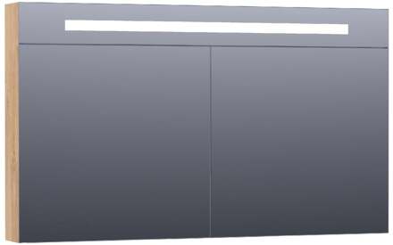 Brauer Promise Deluxe Spiegelkast - 120 cm - met Directe Verlichting - 2 Dubbelzijdige Spiegeldeuren - Forest Tan