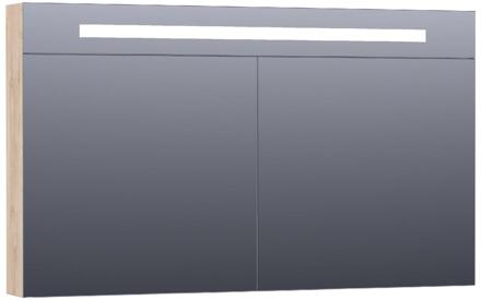 Brauer Promise Deluxe Spiegelkast - 120 cm - met Directe Verlichting - 2 Dubbelzijdige Spiegeldeuren - Forest Wheat