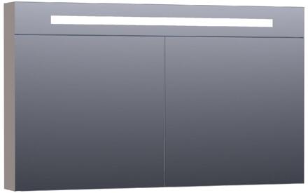 Brauer Promise Deluxe Spiegelkast - 120 cm - met Directe Verlichting - 2 Dubbelzijdige Spiegeldeuren - Mat Taupe