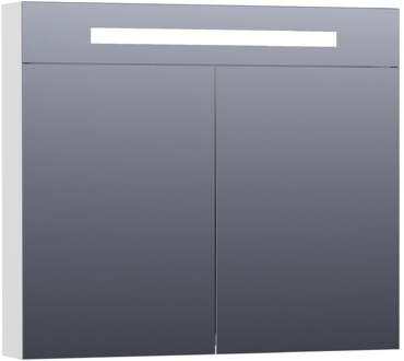 Brauer Promise Deluxe Spiegelkast - 120 cm - met Directe Verlichting - 2 Dubbelzijdige Spiegeldeuren - Mat Wit