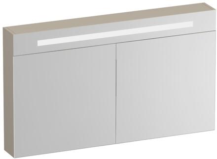 Brauer Promise Deluxe Spiegelkast - 120 cm - met Verlichting - 2 Dubbelzijdige Spiegeldeuren - Mat Beige