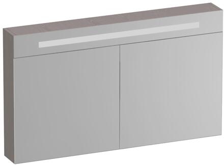 Brauer Promise Deluxe Spiegelkast - 120 cm - met Verlichting - 2 Dubbelzijdige Spiegeldeuren - Timber Greige
