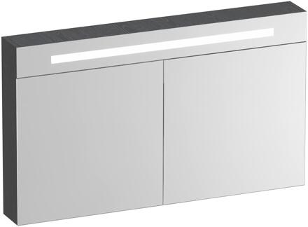 Brauer Promise Deluxe Spiegelkast - 120 cm - met Verlichting - 2 Dubbelzijdige Spiegeldeuren - Timber Grey