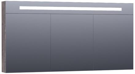 Brauer Promise Deluxe Spiegelkast - 140 cm - met Directe Verlichting - 3 Dubbelzijdige Spiegeldeuren - Driftwood