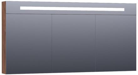 Brauer Promise Deluxe Spiegelkast - 140 cm - met Directe Verlichting - 3 Dubbelzijdige Spiegeldeuren - Forest Cacao