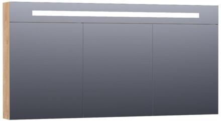 Brauer Promise Deluxe Spiegelkast - 140 cm - met Directe Verlichting - 3 Dubbelzijdige Spiegeldeuren - Forest Tan