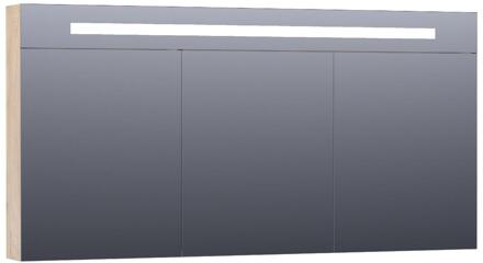 Brauer Promise Deluxe Spiegelkast - 140 cm - met Directe Verlichting - 3 Dubbelzijdige Spiegeldeuren - Forest Wheat