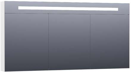Brauer Promise Deluxe Spiegelkast - 140 cm - met Directe Verlichting - 3 Dubbelzijdige Spiegeldeuren - Hoogglans Wit