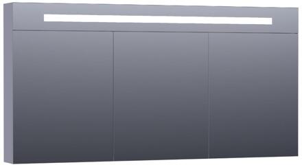 Brauer Promise Deluxe Spiegelkast - 140 cm - met Directe Verlichting - 3 Dubbelzijdige Spiegeldeuren - Mat Grijs