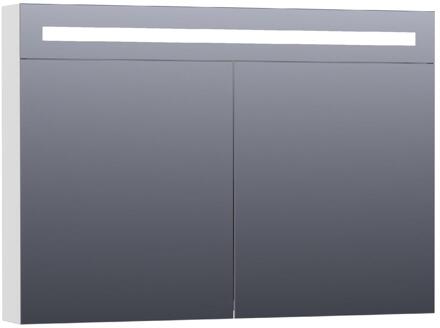 Brauer Promise Deluxe Spiegelkast - 140 cm - met Directe Verlichting - 3 Dubbelzijdige Spiegeldeuren - Mat Wit