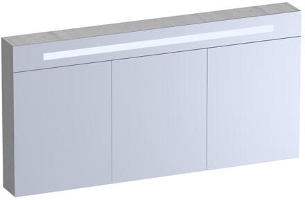 Brauer Promise Deluxe Spiegelkast - 140 cm - met Verlichting - 3 Dubbelzijdige Spiegeldeuren - Forest Seashell