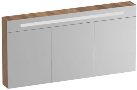 Brauer Promise Deluxe Spiegelkast - 140 cm - met Verlichting - 3 Dubbelzijdige Spiegeldeuren - Honey