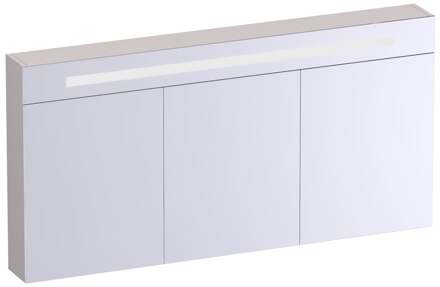 Brauer Promise Deluxe Spiegelkast - 140 cm - met Verlichting - 3 Dubbelzijdige Spiegeldeuren - Mat Zand