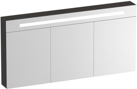 Brauer Promise Deluxe Spiegelkast - 140 cm - met Verlichting - 3 Dubbelzijdige Spiegeldeuren - Timber Anthracite