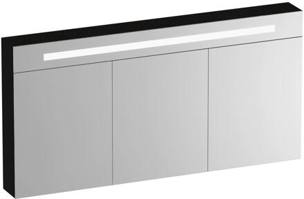Brauer Promise Deluxe Spiegelkast - 140 cm - met Verlichting - 3 Dubbelzijdige Spiegeldeuren - Timber Black