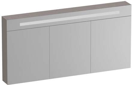 Brauer Promise Deluxe Spiegelkast - 140 cm - met Verlichting - 3 Dubbelzijdige Spiegeldeuren - Timber Greige