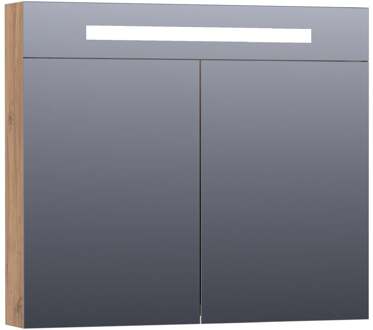 Brauer Promise Deluxe Spiegelkast - 80 cm - met Directe Verlichting - 2 Dubbelzijdige Spiegeldeuren - Chateau