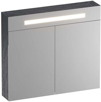 Brauer Promise Deluxe Spiegelkast - 80 cm - met Directe Verlichting - 2 Dubbelzijdige Spiegeldeuren - Damascus