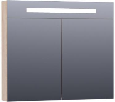 Brauer Promise Deluxe Spiegelkast - 80 cm - met Directe Verlichting - 2 Dubbelzijdige Spiegeldeuren - Sunlit