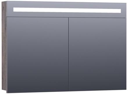 Brauer Promise Spiegelkast - 100 cm - met Directe Verlichting - 2 Enkelzijdige Spiegeldeuren - Driftwood