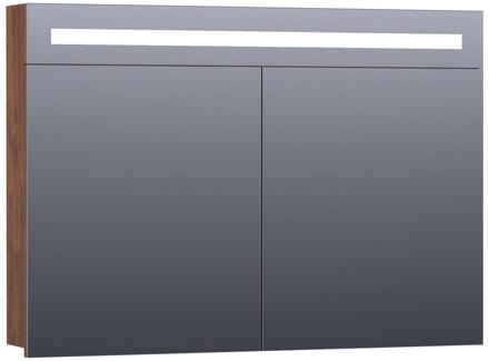 Brauer Promise Spiegelkast - 100 cm - met Directe Verlichting - 2 Enkelzijdige Spiegeldeuren - Forest Cacao