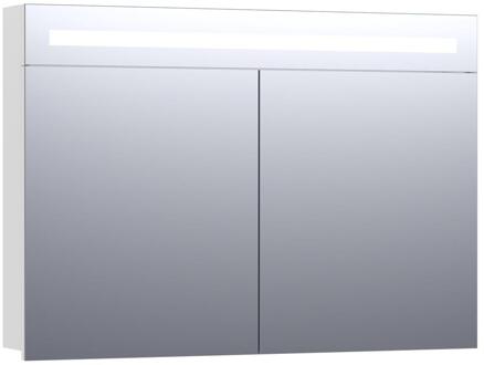 Brauer Promise Spiegelkast - 100 cm - met Directe Verlichting - 2 Enkelzijdige Spiegeldeuren - Hoogglans Wit