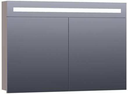 Brauer Promise Spiegelkast - 100 cm - met Directe Verlichting - 2 Enkelzijdige Spiegeldeuren - Mat Taupe