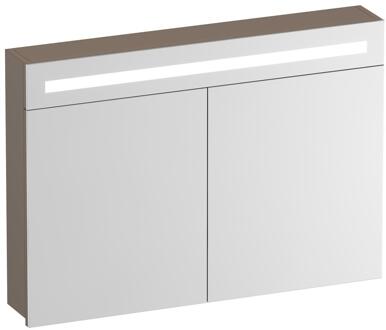 Brauer Promise Spiegelkast - 100 cm - met Verlichting - 2 Spiegeldeuren - Mat Mokka