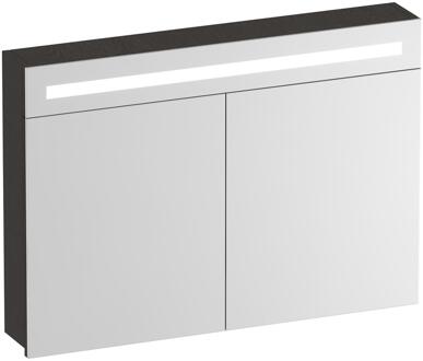 Brauer Promise Spiegelkast - 100 cm - met Verlichting - 2 Spiegeldeuren - Timber Anthracite