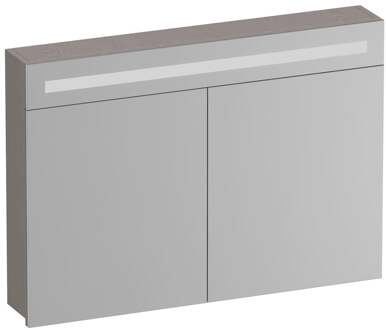 Brauer Promise Spiegelkast - 100 cm - met Verlichting - 2 Spiegeldeuren - Timber Greige