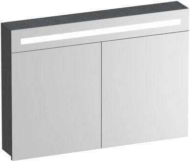 Brauer Promise Spiegelkast - 100 cm - met Verlichting - 2 Spiegeldeuren - Timber Grey