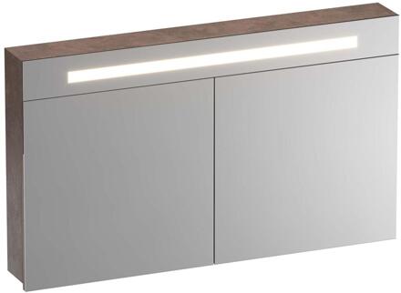 Brauer Promise Spiegelkast - 120 cm - met Directe Verlichting - 2 Enkelzijdige Spiegeldeuren - Erosion