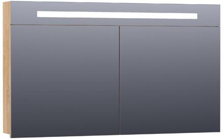 Brauer Promise Spiegelkast - 120 cm - met Directe Verlichting - 2 Enkelzijdige Spiegeldeuren - Forest Tan