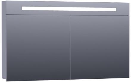 Brauer Promise Spiegelkast - 120 cm - met Directe Verlichting - 2 Enkelzijdige Spiegeldeuren - Mat Grijs