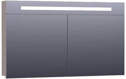Brauer Promise Spiegelkast - 120 cm - met Directe Verlichting - 2 Enkelzijdige Spiegeldeuren - Mat Taupe