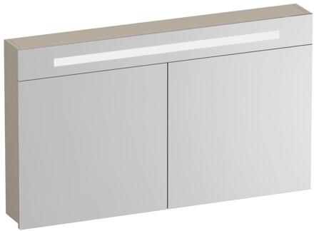 Brauer Promise Spiegelkast - 120 cm - met Verlichting - 2 Spiegeldeuren - Mat Beige
